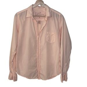Frank & Eileen Barry Shirt Papaya Button Down Long Sleeve Women's Medium‎